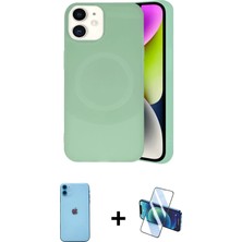 Cepte Toptan iPhone 11 Ufuk Serisi - Siyah 3D Antistatik Seramik Nano Ekran Koruyucu + Mavi Neon Fosforlu Kamera Lens