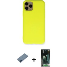 Cepte Toptan iPhone 11 Pro Ahenk Serisi - Şeffaf 360 Full Body Arka Koruyucu + Mavi Shine Kamera Lens Koruma Cam