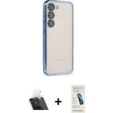 Cepte Toptan Galaxy S23 Vadi Minimal - Şeffaf Pasifik Cam Ekran Koruyucu + Şeffaf Kamera Lens Koruma Cam