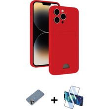 Cepte Toptan iPhone 13 Pro Max Vadi Çizgi Prime - Siyah 3D Antistatik Cam Ekran Koruyucu + Mor Metal Kamera Lens Koruma Cam