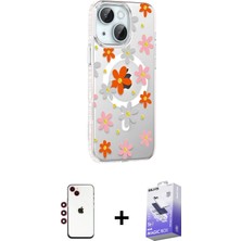 Cepte Toptan iPhone 14 Yörünge Işık Prime - Siyah Bilvis 5in1 5d Magic Hayalet Cam Ekran Koruyucu + Kırmızı Shine Kamera Lens