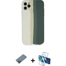 Cepte Toptan iPhone 11 Pro Yadigar Çizgi - Siyah 3D Antistatik Seramik Nano Ekran Koruyucu + Gold Shine Kamera Lens Koruma Cam