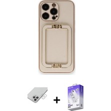 Cepte Toptan iPhone 14 Pro Max Kozmos Minimal Prime - Siyah Bilvis 5in1 3D Magic Cam Ekran Koruyucu + Gümüş Band Metal Kamera Lens