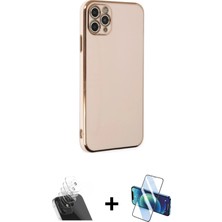 Cepte Toptan iPhone 11 Pro Max Yankı Serisi - Siyah 3D Antistatik Cam Ekran Koruyucu + Şeffaf Kamera Lens Koruma Cam
