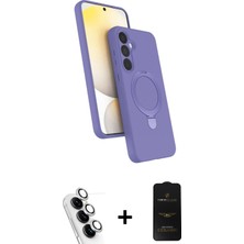 Cepte Toptan Galaxy A25 5g Iz Işık Koleksiyonu - Siyah 6d Antistatik Mat Seramik Hayalet Nano Ekran Koruyucu + Gümüş Valdez Metal Kamera Lens