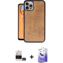 Cepte Toptan iPhone 14 Pro Max Kıvılcım Işık Serisi - Siyah Bilvis 5in1 5d Magic Hayalet Cam Ekran Koruyucu + Gold Bilvis Titan Kamera Lens