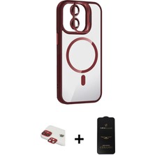 Cepte Toptan iPhone 11 Yadigar Asil Koleksiyonu - Siyah 6d Antistatik Mat Seramik Hayalet Nano Ekran Koruyucu + Kırmızı Pers Alüminyum Kamera Lens