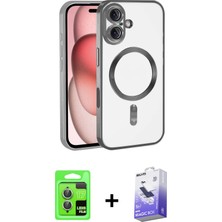 Cepte Toptan iPhone 17 Nova Işık Özel Seri - Siyah Bilvis 5in1 5d Magic Hayalet Cam Ekran Koruyucu + Açık Yeşil Raze Metal Kamera Lens