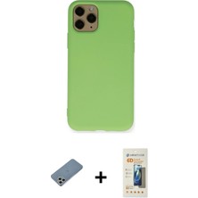 Cepte Toptan iPhone 11 Pro Ahenk Serisi - Siyah 6d Mat Seramik Hayalet Nano Ekran Koruyucu + Gümüş Shine Kamera Lens Koruma Cam