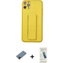 Cepte Toptan iPhone 11 Pro Max Akış Doku - Şeffaf Pasifik Cam Ekran Koruyucu + Siyah Shine Kamera Lens Koruma Cam