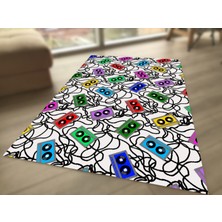 Limajuno Home & Kids Carpet Renkli Kaset Desenli Dijital Baskılı Çocuk HALISI_100 x 150 cm