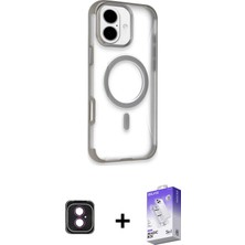 Cepte Toptan iPhone 16 Eksen Klasik Koleksiyonu - Siyah Bilvis 5in1 3D Magic Cam Ekran Koruyucu + Pembe Pvd Metal Kamera Lens