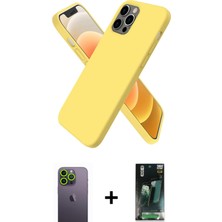 Cepte Toptan iPhone 12 Pro Kozmos Yansıma Özel Seri - Siyah 360 Mat Full Body Arka Koruyucu + Yeşil Neon Fosforlu Kamera Lens