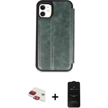 Cepte Toptan iPhone 11 Zirve Yansıma Serisi - Siyah 6d Antistatik Mat Seramik Hayalet Nano Ekran Koruyucu + Kırmızı Pers Alüminyum Kamera Lens