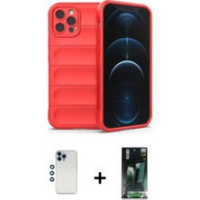 Cepte Toptan iPhone 12 Pro Atlas Koleksiyonu - Şeffaf 360 Full Body Arka Koruyucu + Mavi Shine Kamera Lens