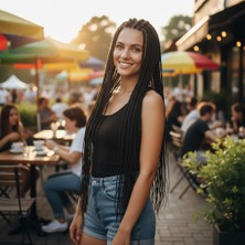 Nerm Afrika Örgüsü ve Rasta Için Sen / Siyah