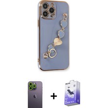 Cepte Toptan iPhone 13 Pro Max Nova Işık Prime - Siyah Bilvis 5in1 5d Magic Hayalet Cam Ekran Koruyucu + Yeşil Neon Fosforlu Kamera Lens