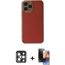 Cepte Toptan iPhone 15 Pro Max Yankı Serisi - Siyah 3D Antistatik Mat Seramik Nano Ekran Koruyucu + Lacivert Pvd Metal Kamera Lens