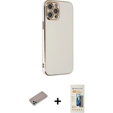 Cepte Toptan iPhone 12 Pro Yankı Serisi - Siyah 6d Mat Seramik Hayalet Nano Ekran Koruyucu + Sierra Blue Shine Kamera Lens Koruma Cam