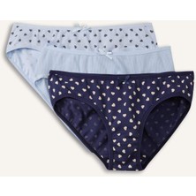 DeFacto Desenli Ribana 3'lü Slip Külot Kız Çocuk H0812A826SP
