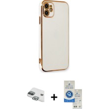 Cepte Toptan iPhone 11 Yankı Serisi - Şeffaf Royal Nano Ekran Koruyucu + Yeşil Pers Alüminyum Kamera Lens