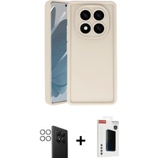 Cepte Toptan Redmi Note 14 Pro 4g Yankı Yansıma Özel Seri - Şeffaf Hayalet Polymer Nano Ekran Koruyucu + Gümüş Pvd Metal Kamera Lens