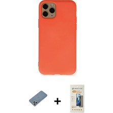 Cepte Toptan iPhone 11 Pro Ahenk Serisi - Siyah 6d Mat Seramik Hayalet Nano Ekran Koruyucu + Gümüş Shine Kamera Lens Koruma Cam