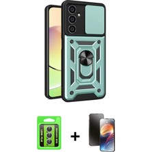 Cepte Toptan Galaxy A25 5g Ahenk Klasik - Siyah 3D Antistatik Mat Seramik Nano Ekran Koruyucu + Gümüş Raze Metal Kamera Lens