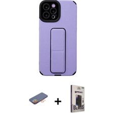 Cepte Toptan iPhone 12 Pro Max Çekirdek Yansıma - Siyah Bilvis Hayalet Cam Ekran Koruyucu + Turuncu Renkli Kamera Lens Koruma Cam