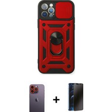 Cepte Toptan iPhone 12 Pro Ahenk Klasik - Siyah 3D Antistatik Hayalet Cam Ekran Koruyucu + Turuncu Neon Fosforlu Kamera Lens
