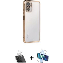 Cepte Toptan Redmi Note 10 Vadi Minimal - Siyah 3D Antistatik Seramik Nano Ekran Koruyucu + Şeffaf Kamera Lens Koruma Cam