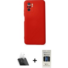 Cepte Toptan Redmi Note 10 Ahenk Serisi - Siyah 5d Hayalet Cam Ekran Koruyucu + Şeffaf Kamera Lens Koruma Cam