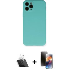 Cepte Toptan iPhone 11 Pro Ahenk Serisi - Siyah 3D Antistatik Mat Seramik Nano Ekran Koruyucu + Şeffaf Kamera Lens Koruma Cam
