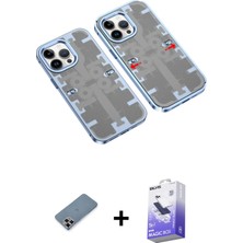 Cepte Toptan iPhone 13 Pro Max Ufuk Doku Prime - Siyah Bilvis 5in1 5d Magic Hayalet Cam Ekran Koruyucu + Mor Metal Kamera Lens Koruma Cam