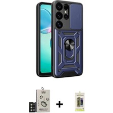 Cepte Toptan Galaxy S25 Ultra Ahenk Klasik - Siyah Joko Magic 5d Hayalet Cam + Siyah Bilvis Titan Kamera Lens