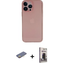 Cepte Toptan iPhone 13 Pro Max Yadigar Yansıma Serisi - Siyah Bilvis Hayalet Cam Ekran Koruyucu + Sarı Renkli Kamera Lens Koruma Cam