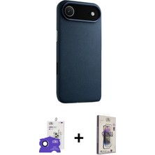 Cepte Toptan iPhone 17 Air Zirve Modern Prime - Siyah Bilvis 3D Cam Ekran Koruyucu + Lacivert Bilvis Titan Kamera Lens