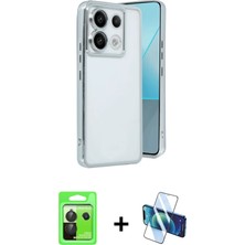 Cepte Toptan Redmi Note 13 Pro 5g Vadi Minimal - Siyah 3D Antistatik Cam Ekran Koruyucu + Siyah Raze Metal Kamera Lens