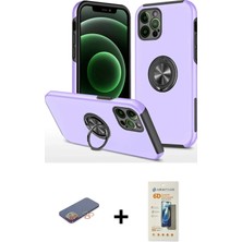 Cepte Toptan iPhone 12 Pro Max Odak Form Prime - Siyah 6d Mat Seramik Hayalet Nano Ekran Koruyucu + Turuncu Renkli Kamera Lens Koruma Cam