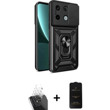 Cepte Toptan Redmi Note 13 Pro 4g Ahenk Klasik - Siyah 6d Antistatik Mat Seramik Hayalet Nano Ekran Koruyucu + Şeffaf Kamera Lens Koruma Cam