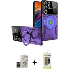 Cepte Toptan Galaxy S24 Ultra Kıvılcım Modern Serisi - Siyah Joko Magic 5d Hayalet Cam + Gold Bilvis Titan Kamera Lens