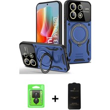 Cepte Toptan Redmi Note 13 Pro 4g Kıvılcım Modern Serisi - Siyah 6d Antistatik Mat Seramik Hayalet Nano Ekran Koruyucu + Siyah Raze Metal Kamera Lens