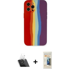 Cepte Toptan iPhone 12 Pro Yadigar Çizgi - Siyah 6d Mat Seramik Hayalet Nano Ekran Koruyucu + Şeffaf Kamera Lens Koruma Cam