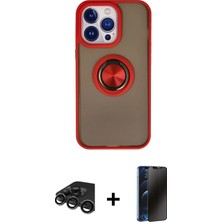 Cepte Toptan iPhone 15 Pro Max Yörünge Çizgi - Siyah 3D Antistatik Hayalet Cam Ekran Koruyucu + Titanyum Gri Raze Metal Kamera Lens