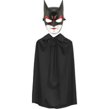 Senka Batman Maskesi Cat Woman ve Batman Pelerini 90 cm Siyah Renk Set