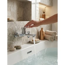 TUA Armatür Pirinç Banyo Bataryası Duş Musluğu Krom Kaplama+ Montaj Seti