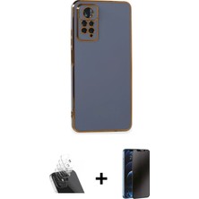 Cepte Toptan Redmi Note 11 Pro Yankı Serisi - Siyah 3D Antistatik Hayalet Cam Ekran Koruyucu + Şeffaf Kamera Lens Koruma Cam