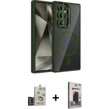 Cepte Toptan Galaxy S24 Ultra Yadigar Asil Koleksiyonu - Siyah Bilvis Hayalet Cam Ekran Koruyucu + Gold Bilvis Titan Kamera Lens