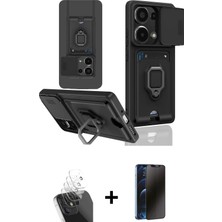 Cepte Toptan Redmi Note 13 Pro 5g Vadi Form Prime - Siyah 3D Antistatik Hayalet Cam Ekran Koruyucu + Şeffaf Kamera Lens Koruma Cam