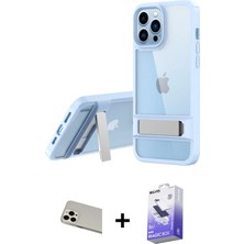 Cepte Toptan iPhone 13 Pro Max Yadigar Yansıma - Siyah Bilvis 5in1 5d Magic Hayalet Cam Ekran Koruyucu + Beyaz Rainbow Kamera Lens Koruma Cam